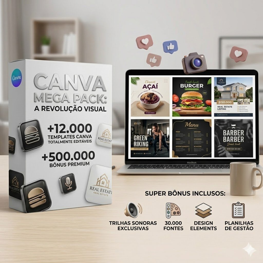 Pack de Artes Canva Templates Editáveis +12.000 Editáveis